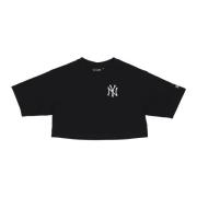 Yankees Crop Tee Zwart/Wit New Era , Black , Dames