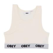 Geribbelde Tanktop Lisa II Ongebleekt Obey , White , Dames