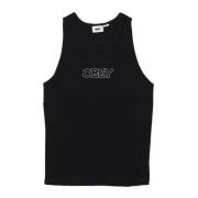 Zwarte Geribbelde Tanktop Obey , Black , Dames