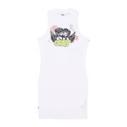 Wit Multi Crew-Neck Jurk Obey , White , Dames