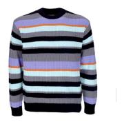 Gestreepte Crew Sweater Pewter Multi Obey , Multicolor , Heren