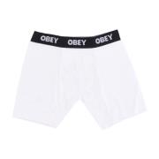 Klassieke Heren Boxers 2 Pack Wit Obey , White , Heren