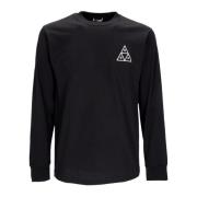 Driehoek Lange Mouw Tee Zwart HUF , Black , Heren