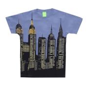 New York Skyline Tee Blauw T-shirt HUF , Blue , Heren