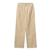 Wijde Kersenprint Broek Antique White Sofie Schnoor , Beige , Dames