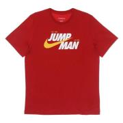 Grafische Crew Neck T-shirt met Logo's Jordan , Red , Heren