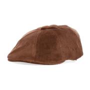 Ribfluwelen Platte Pet Hoed Kangol , Brown , Heren