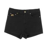 Zwarte Denim Shorts met Kani Logo Karl Kani , Black , Dames