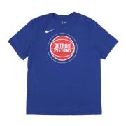 Detroit Pistons Logo Tee Shirt Nike , Blue , Heren