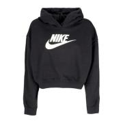 Grafische Oversized Cropped Hoodie Zwart/Wit Nike , Black , Dames