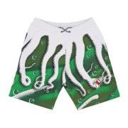 Swirl Sweatshorts Wit Octopus , Multicolor , Heren