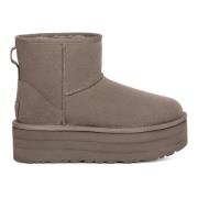 Klassieke Mini Platform Laarzen UGG , Gray , Dames