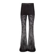 Zwarte Chantilly Lace Flared Broek Nina Ricci , Black , Dames