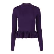 Ruffle Peplum Sweater in Paars Nina Ricci , Purple , Dames