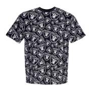 Lasrai Raiders All Over Print Tee New Era , Black , Heren