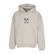 Iconische Zware Fleece Hoodie Zilver Grijs Obey , Gray , Heren