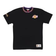 NBA Jacquard Ringer Vintage Logo Tee Mitchell & Ness , Black , Heren