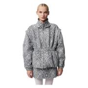 Elegante Jacquard Patroon Jas Bizuu , Gray , Dames