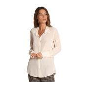 Elegante Viscose Blouse Nicole Mason's , White , Dames