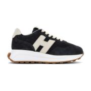 Zwarte Leren Sneakers Hogan , Black , Dames