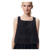 Zwarte Broderie Anglaise Dames Top Bizuu , Black , Dames