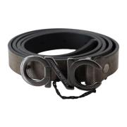 Italiaanse Donkerbruine Leren Riem Costume National , Brown , Dames