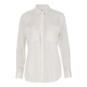 Zijden Shirt Klassieke Kraag Voorknoop Equipment , White , Dames