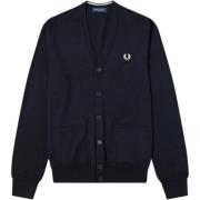 Merinowol Vest Modernistische Stijl Fred Perry , Blue , Heren