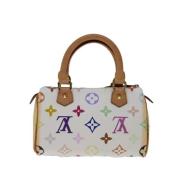 Pre-owned Canvas handbags Louis Vuitton Vintage , White , Dames