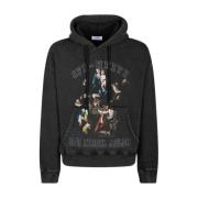 Grafische Print Hoodie Off White , Black , Heren