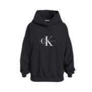 Monologo Oversized Hoodie Zwart Calvin Klein , Black , Heren