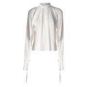 Zijdeblend Witte Blouse Pinko , White , Dames