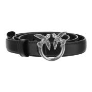 Leren Love Birds Riem Pinko , Black , Dames