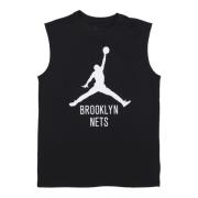 Brooklyn Nets Basketbalshirt Zwart Jordan , Black , Heren