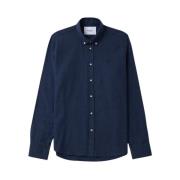 Navy Geborstelde Textuur Reg Shirt Les Deux , Blue , Heren