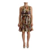 Bloemenprint Zijden Mini Jurk Dolce & Gabbana , Multicolor , Dames