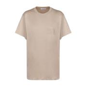 Geborduurd Logo Beige T-shirt Max Mara , Beige , Dames