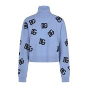 Hoge Hals Sweaters Dolce & Gabbana , Blue , Dames