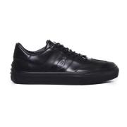 Zwarte Leren Vetersneakers Tod's , Black , Heren