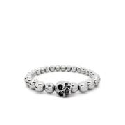 Elastisch Armband met Skull Charm Alexander McQueen , Gray , Heren