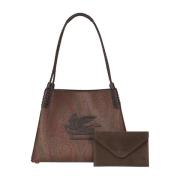 Bruin Paisley Jacquard Libra Winkel Tas Etro , Brown , Dames