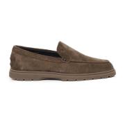 Suède Loafers met Rubber Noppen Tod's , Brown , Heren