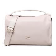 Beige Schoudertas met Magnetische Flap V73 , Beige , Dames