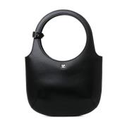 Zwarte Leren Tote Tas Courrèges , Black , Dames