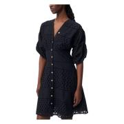 Zwarte Broderie Anglaise Zomerjurk Bizuu , Black , Dames