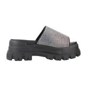 Glam Slide Wedges Buffalo , Black , Dames