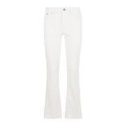 Denim Flare Broek Eleventy , White , Dames