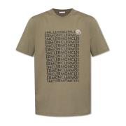 T-shirt met logo Moncler , Green , Heren