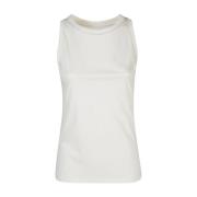 Mouwloze Tencel Katoenen Top Eleventy , Beige , Dames