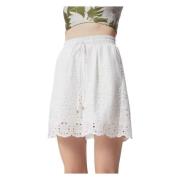 Geborduurde Witte Zomer Shorts Bizuu , White , Dames